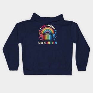 I Love Someone With Autism Awareness Puzzle SPED Teacher Kids Hoodie